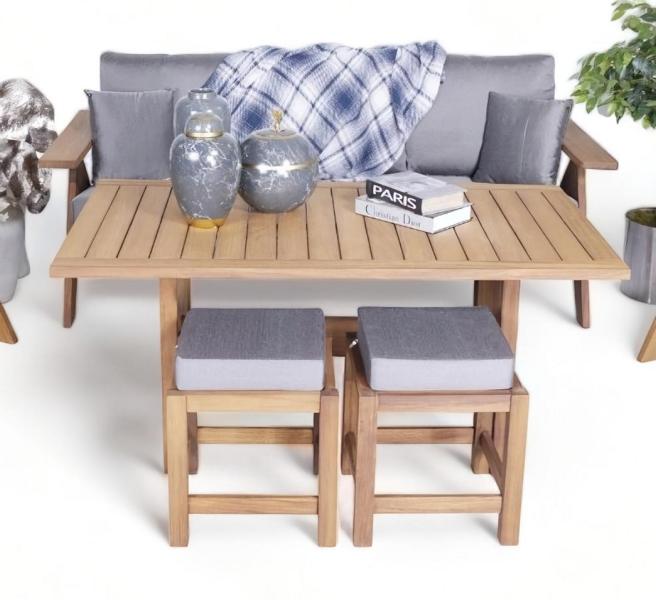 Gartenmöbel Esstisch Moderne Sofa 3 Sitzer Sitzmöbel 2x Hocker Sitzgruppen