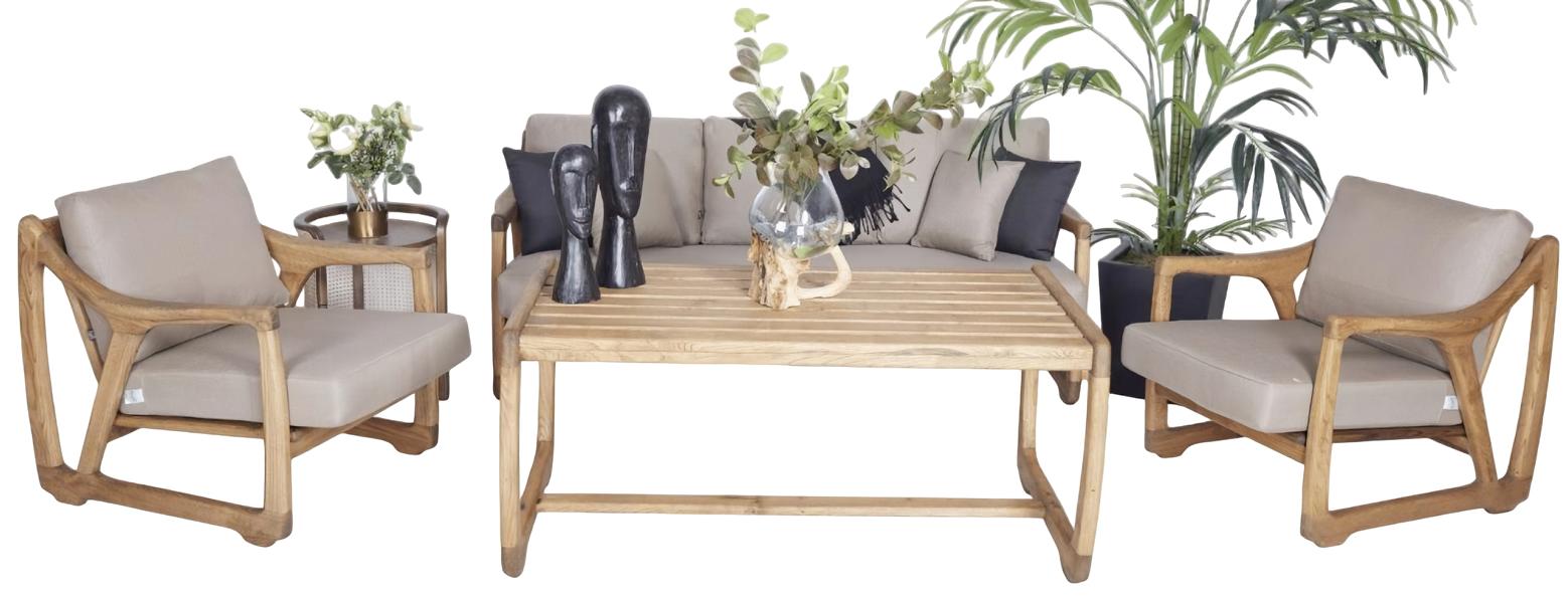 Moderne Gartenmöbel Set Sofagarnitur 3+1+1 Sitzer Designer Esstisch Tisch