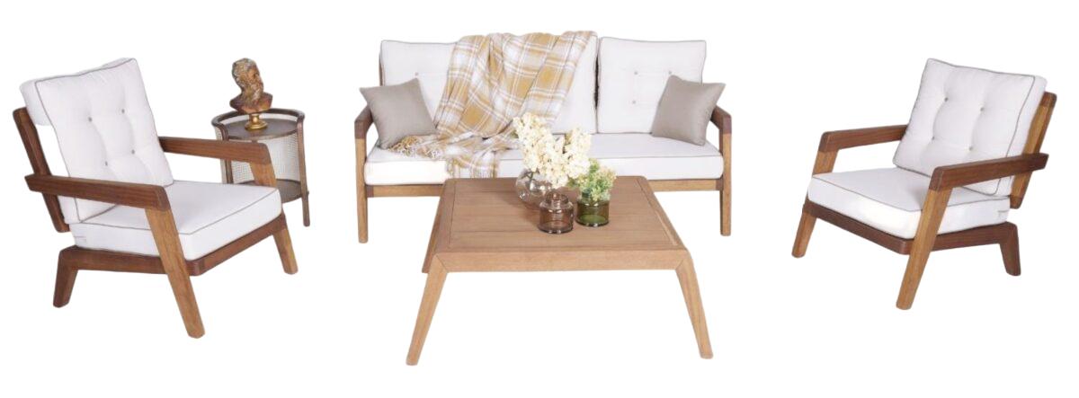 4tlg Set Gartenmöbel Sitzgruppe Couchtisch Sofagarnitur 3+1+1 Sitzer Sitzmöbel