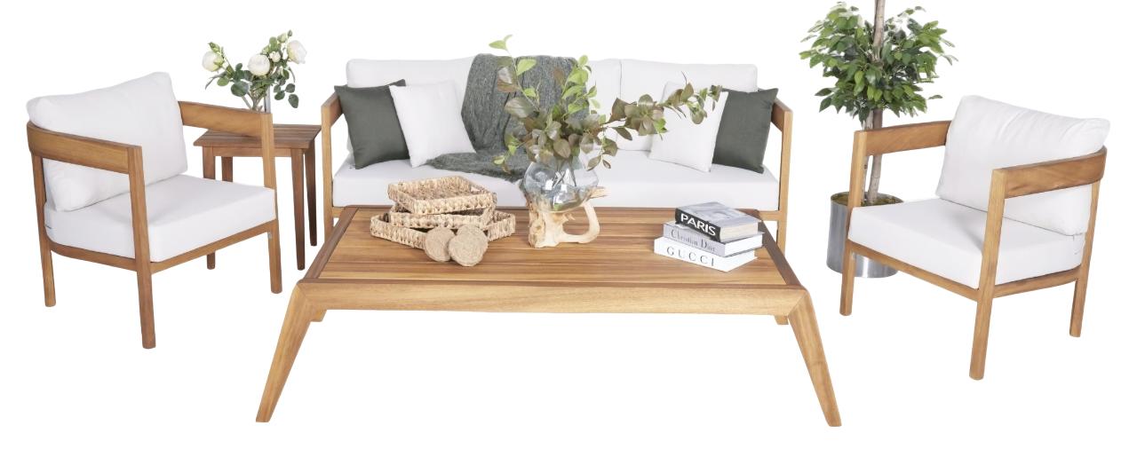 Moderne Gartenmöbel Set 4tlg Sofagarnitur Couchtisch Sessel Sitzgruppe