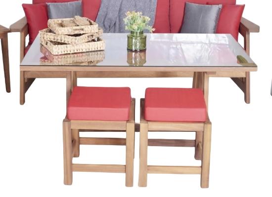 Gartenmöbel Set 2x Hocker Gartenhocker Holzhocker Sitzhocker Designhocker