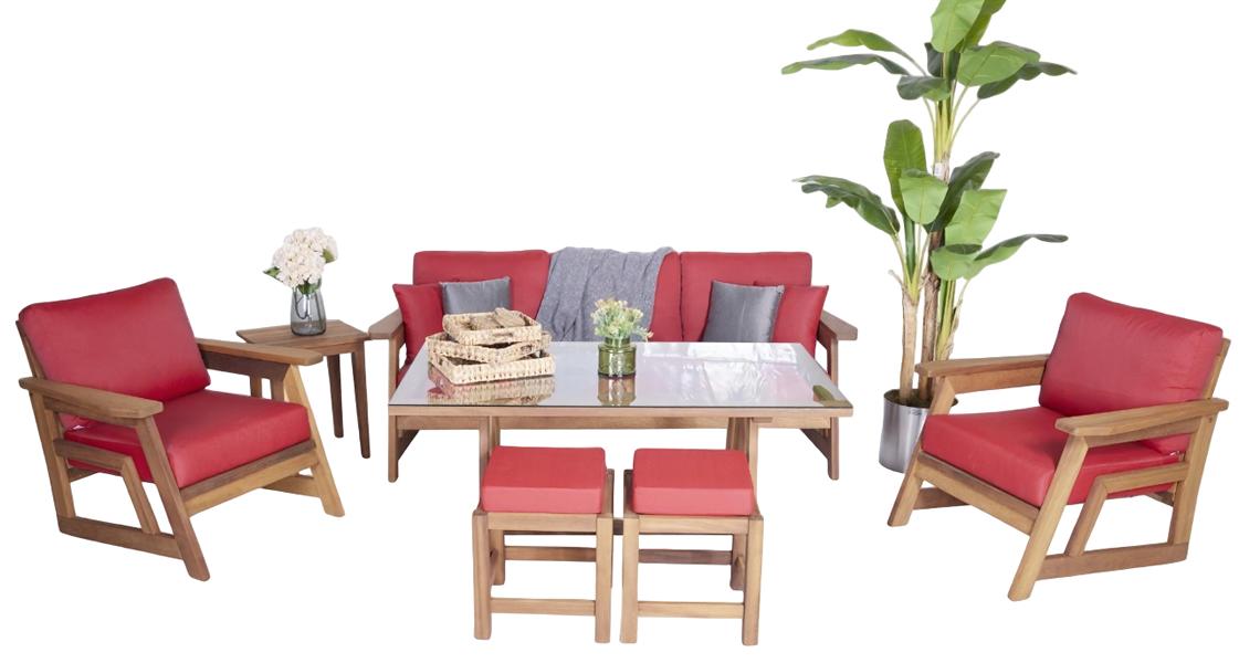 6tlg Set Gartenmöbel Sofagarnitur 3+1+1 Sitzer Komplett 2x Hocker Esstisch