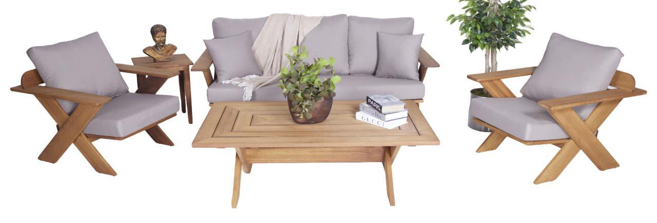 Garten Möbel Set 4tlg Sofagarnitur Couchtisch Sitzmöbel Sessel Terrassenmöbel