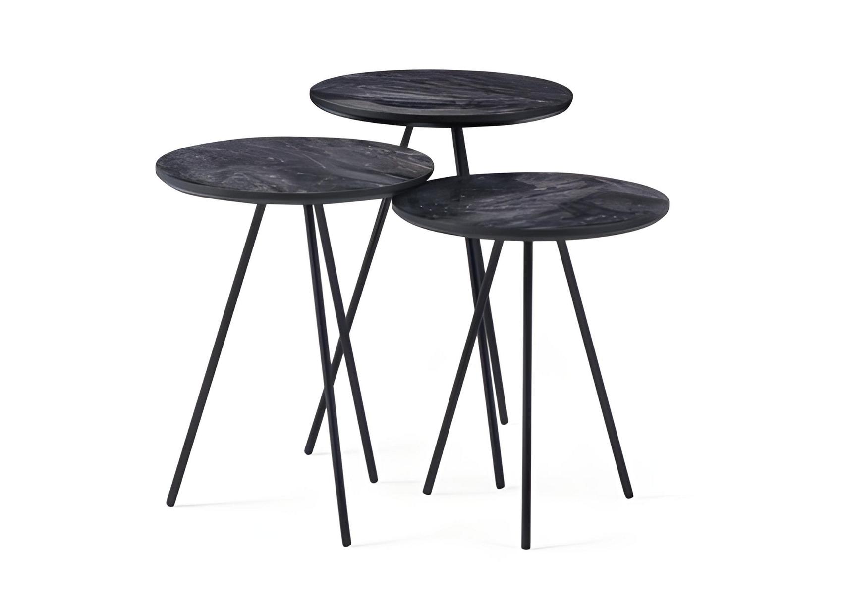 Wohnzimmer Set 3tlg Rund Beistelltische Wohnzimmertisch Kaffeetisch Tisch
