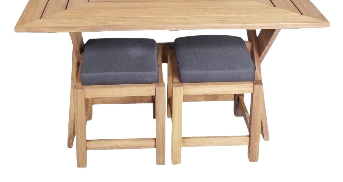 Gartenmöbel Set 2x Hocker Sitzhocker Gartenhocker Holzhocker Schemel