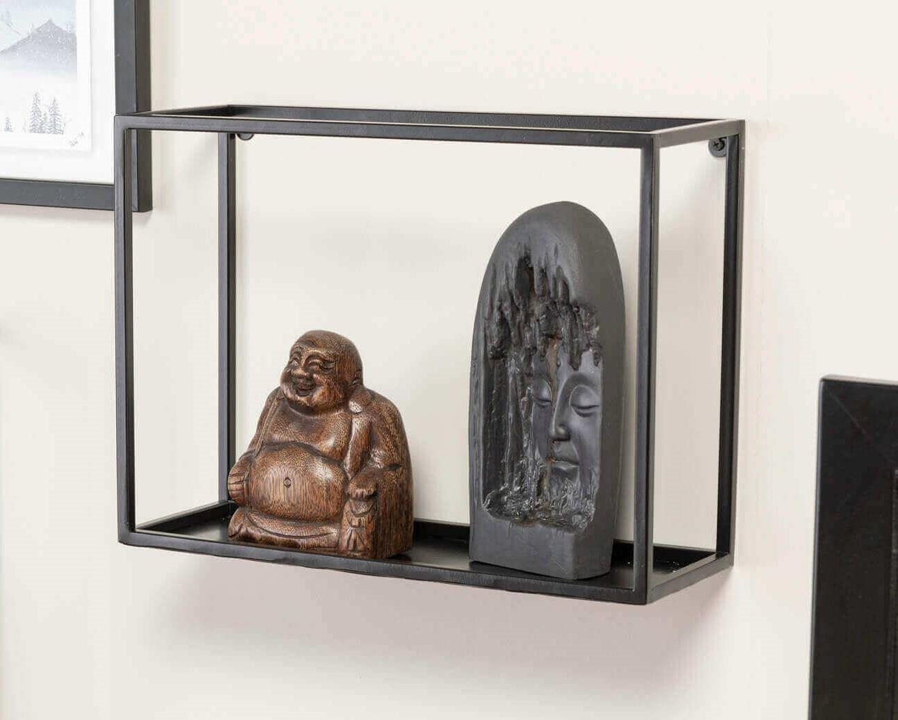 Regal Wandregal Dekoregal Hängeregal Wandboard Bücherregal Metall Schwarz