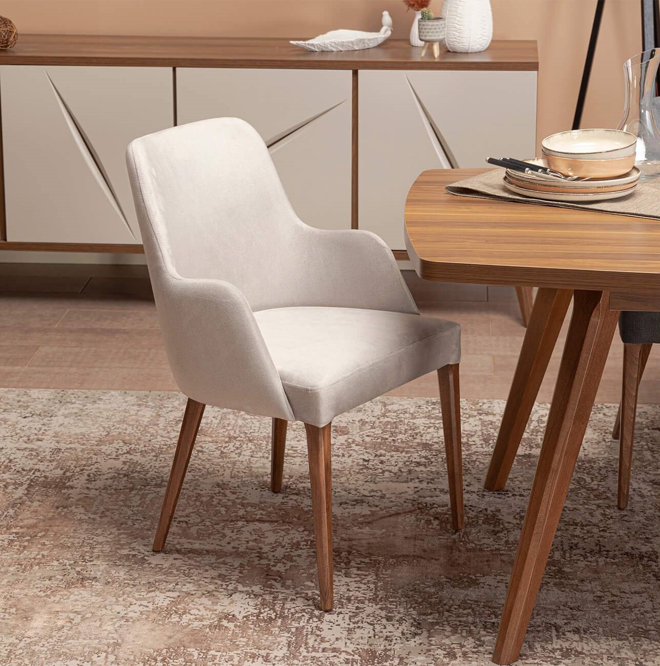 Holzmöbel Esszimmer Set 4tlg 2x Stühle Modern 2x Stuhle Anrichte Design