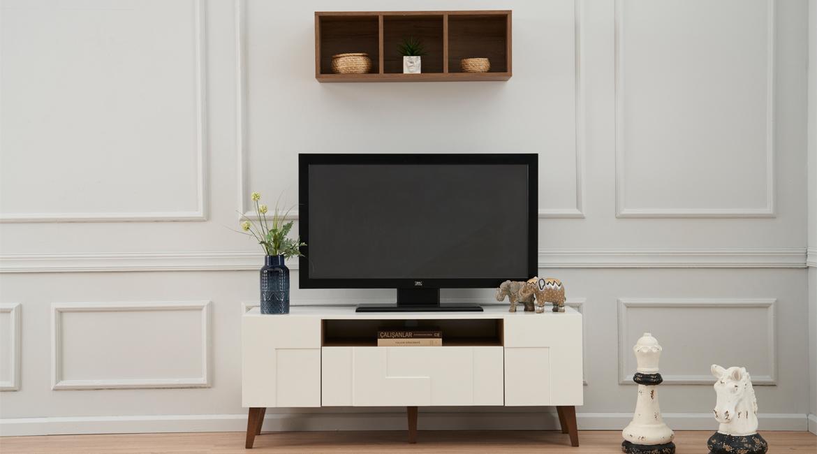 Modern Wohnwand 2tlg Wohnzimmer Wandregal Holzmöbel TV Ständer Design Möbel