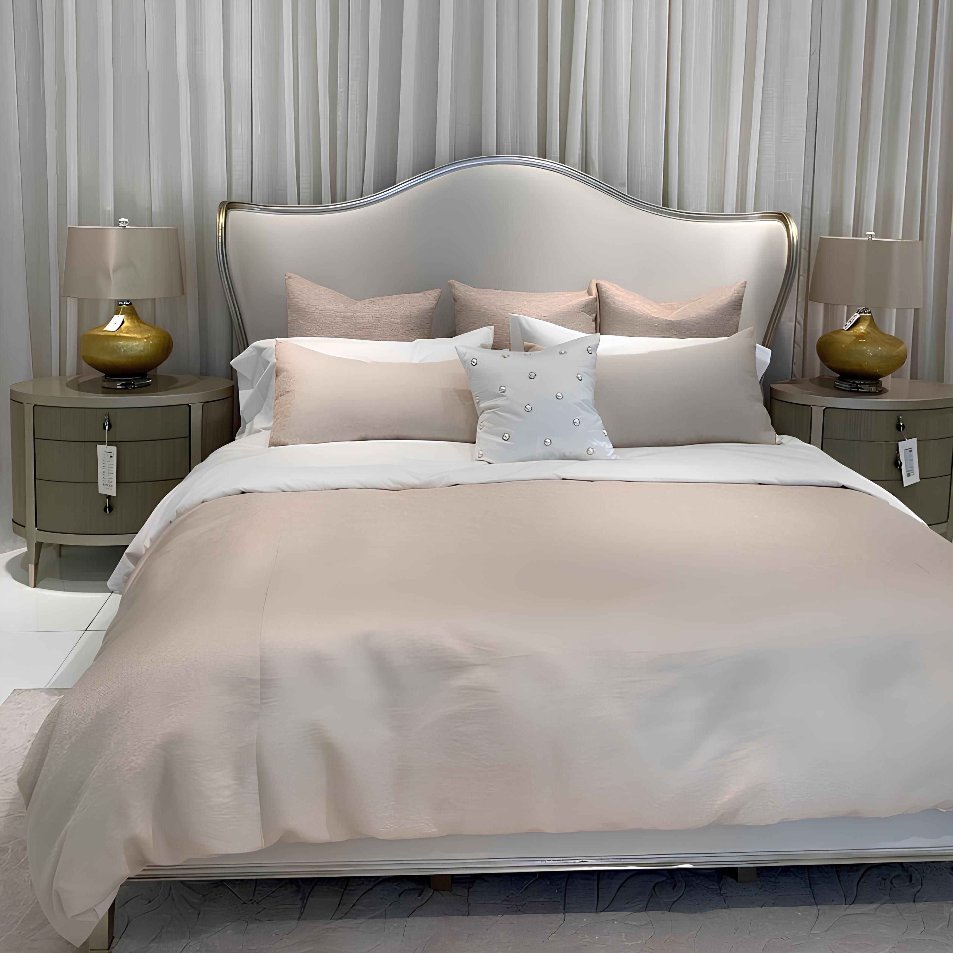 Modernes Designer Holz Bett Schlafzimmer Edles Polster Möbel Doppel Betten Neu