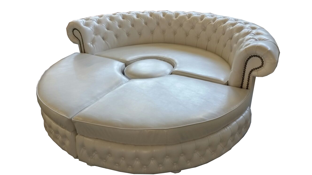 Chesterfield RUNDSOFA Ecksofa Royal Halbrund Designer Sofa Couch Ledersofa SL 6