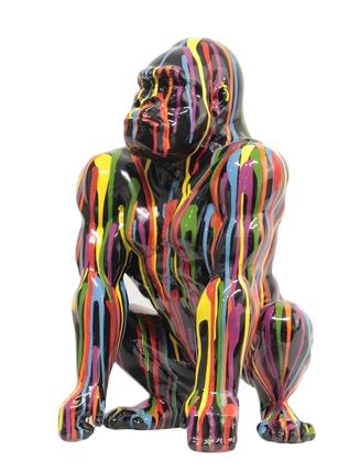 Design Farbiger Gorilla Figur Statue Skulptur Figuren Skulpturen Dekoration Neu