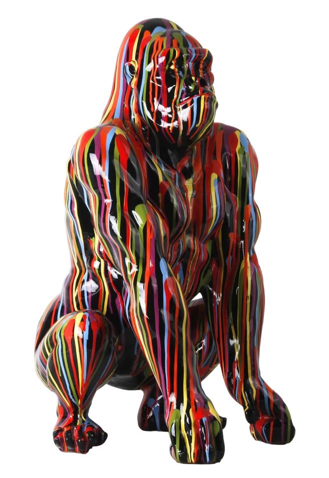 Design Farbiger Gorilla Skulptur Figuren Skulpturen Dekoration Deko 80 cm Neu