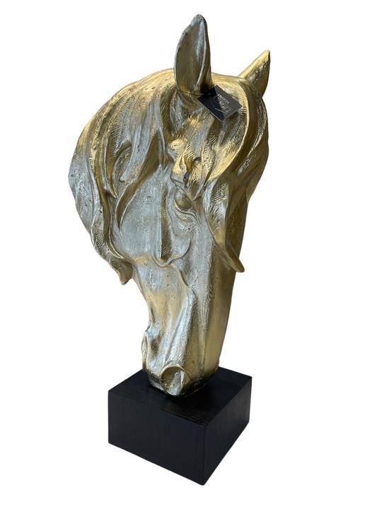 Design Pferd mit Sockel Statue Skulptur Figuren Dekoration Skulpturen Statuen