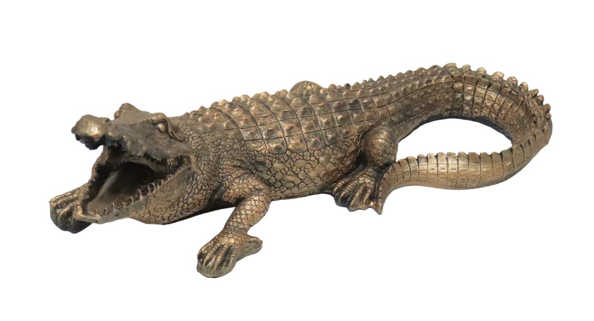 Design Krokodil Figur Statue Skulptur Antiquität Skulpturen Figuren Deko 83cm