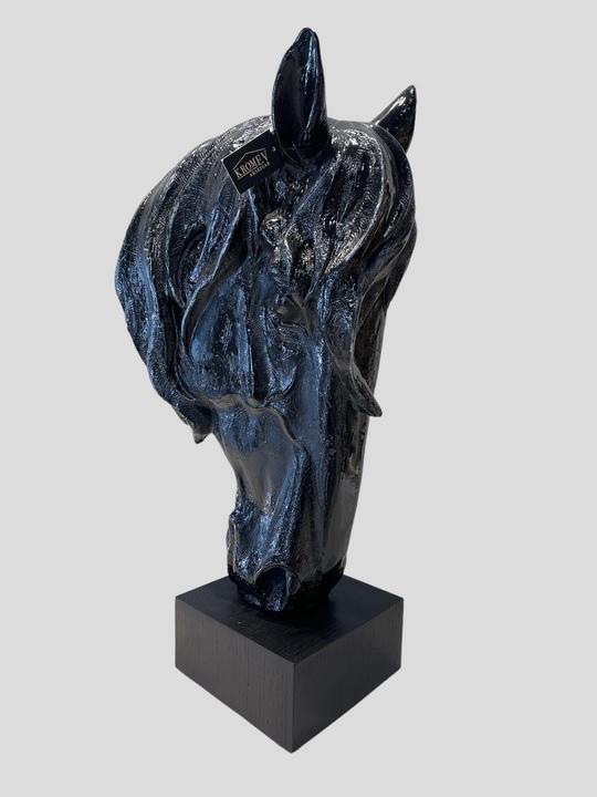 Design Figur Pferd mit Sockel Skulptur Figuren Skulpturen Dekoration Deko 76cm