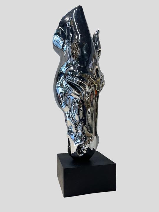 Design Pferd mit SockelFigur Statue Skulptur Figuren Skulpturen Dekoration Neu