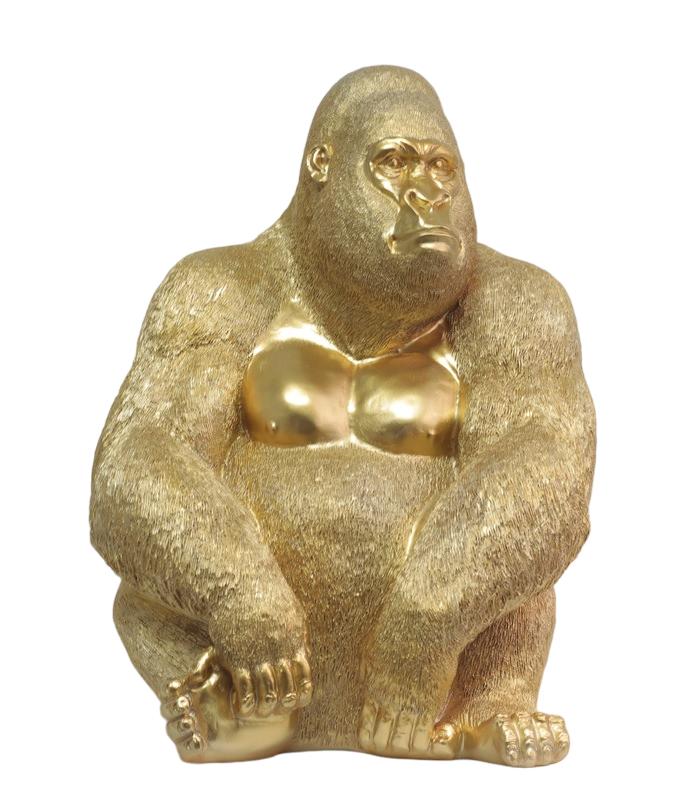 Design Gorilla Figur Statue Skulptur Figuren Vergoldet Skulpturen Dekoration Neu