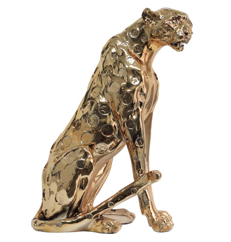 Design sitzender Tiger Figur Statue Skulptur Figuren Skulpturen Dekoration Deko