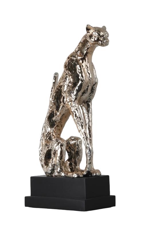 Design Sitzender Jaguar Figur Statue Skulptur Figuren Skulpturen Dekoration 55cm