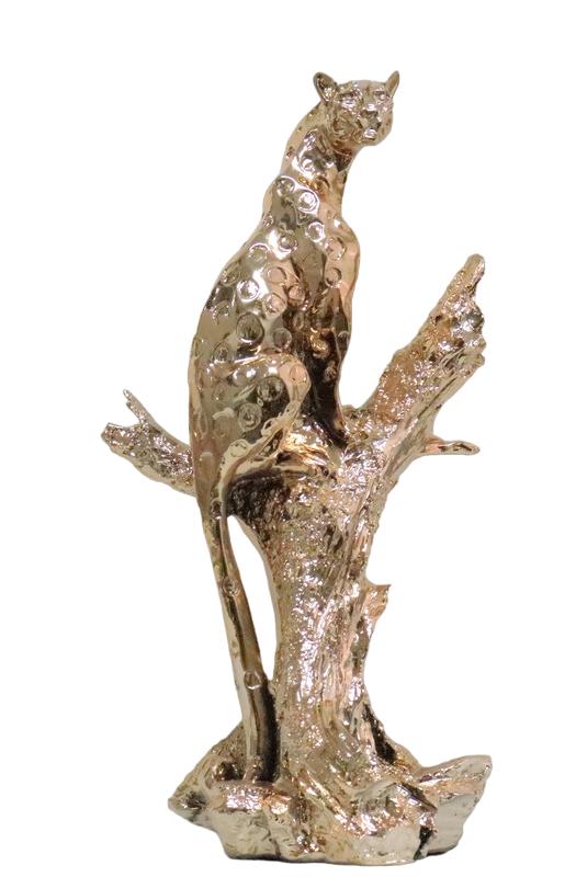 Design Panther auf einem Baum Figur Statue Skulptur Figuren Skulpturen Deko Neu