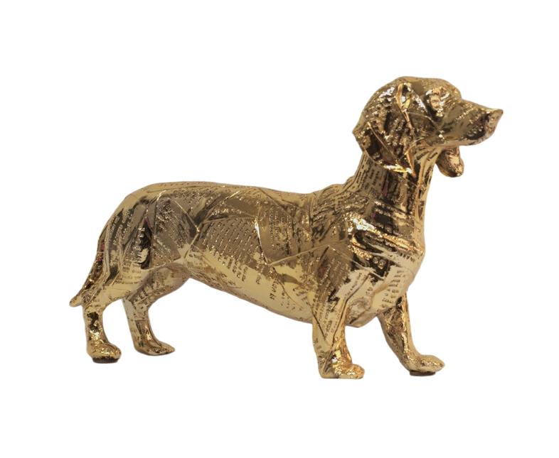 Design Hund Figur Statue Skulptur Figuren Vergoldet Skulpturen Deko Statuen Neu