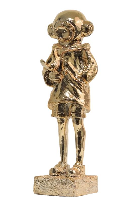Design Statue Astronaut mit Vogel Skulptur Figuren Dekoration Skulpturen Statuen