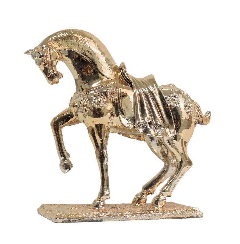 Design Figur Schickes Pferd Skulptur Modern Vergoldet Figuren Skulpturen Neu