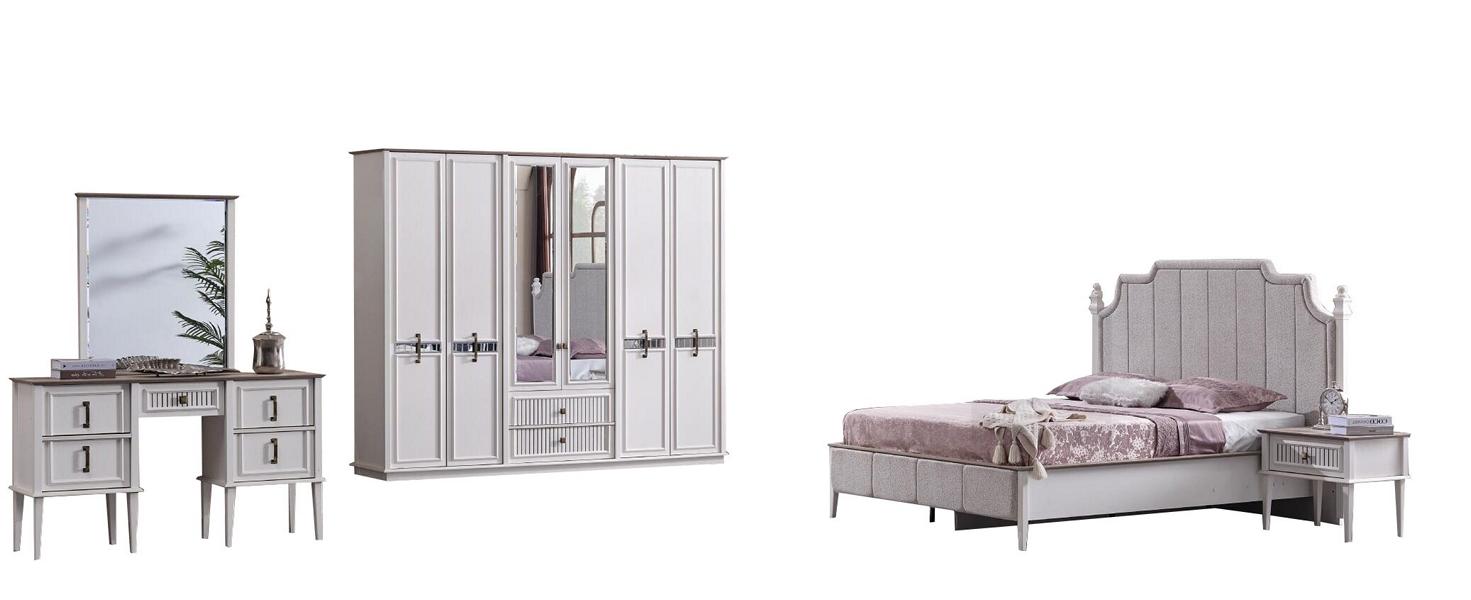 Bett Schminktisch Einrichtung Schlafzimmermöbel Set Spiegel Möbel Nachttische