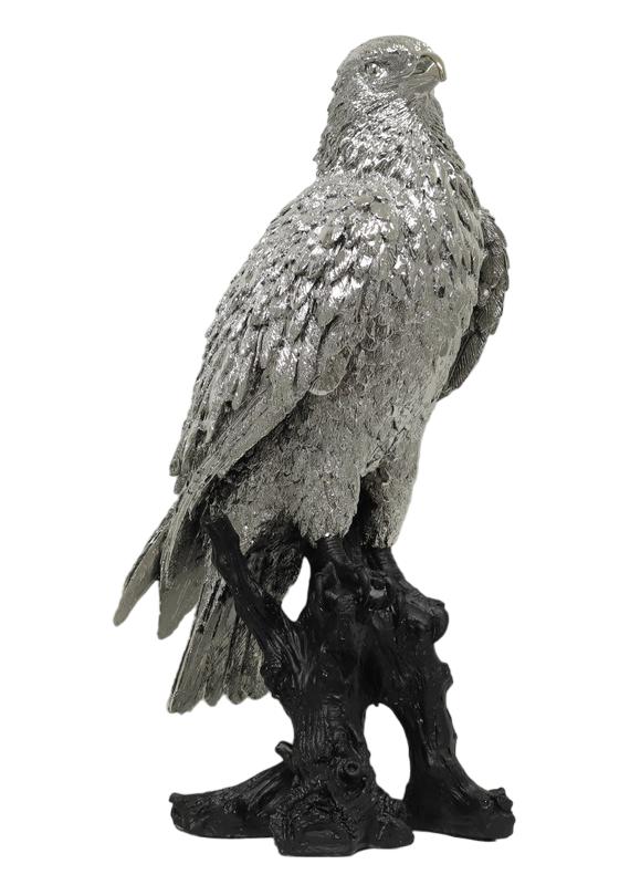 Design Figur Statuen Versilbert Skulptur designer Skulpturen Adler 66 cm Neu