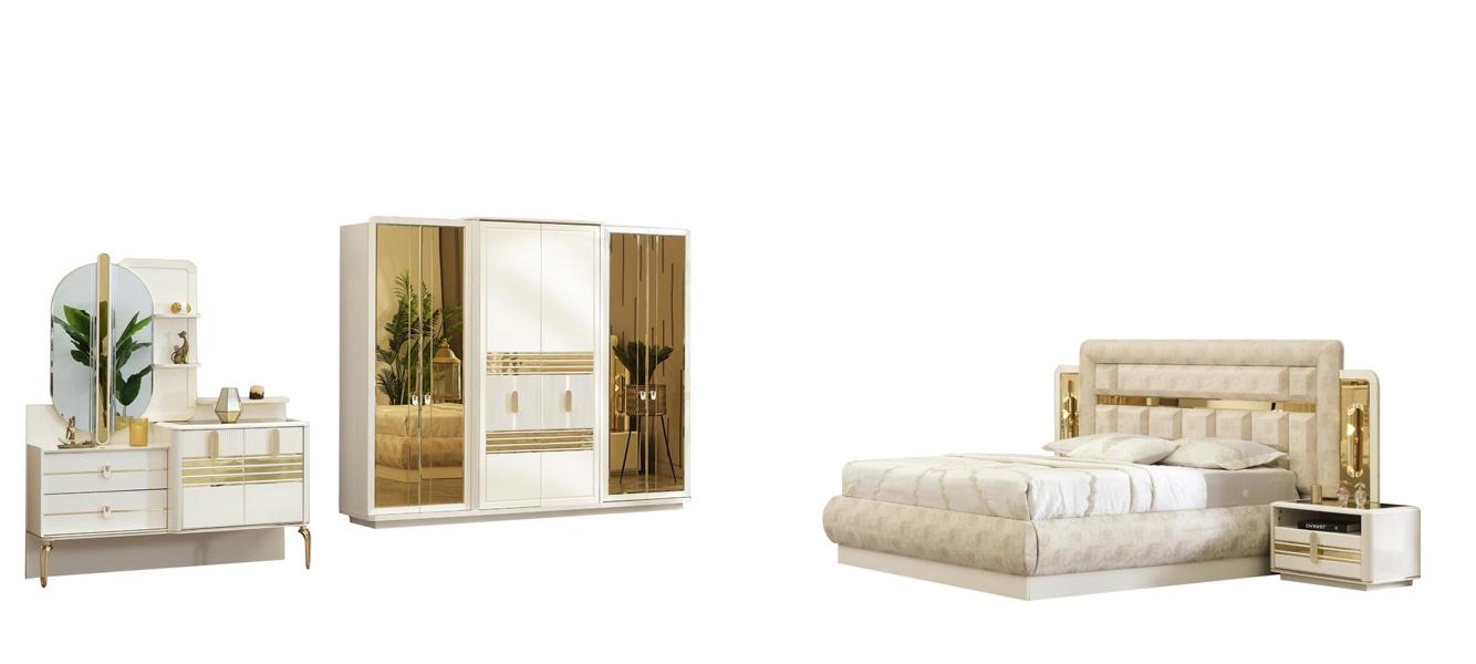 Schlafzimmer Komplettset Bett Set Möbel Gäste Zimmer Schrank Garnitur 6tlg.