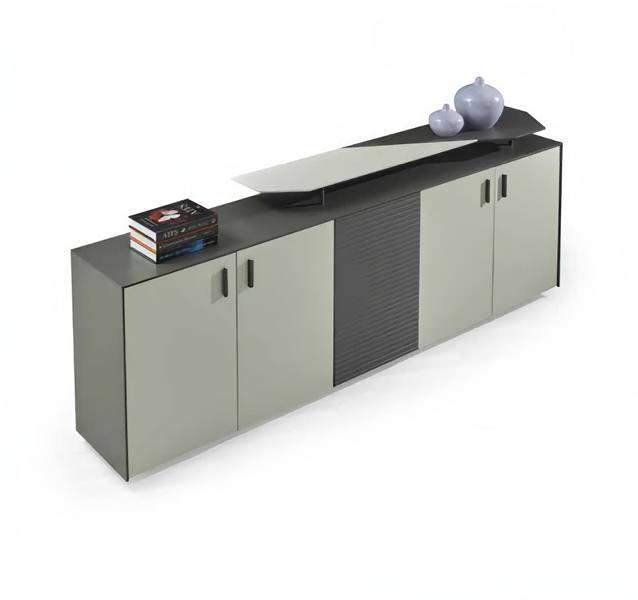 Sideboard Beistellschrank Schrank Kommode Beige Grau Holz Büromöbel
