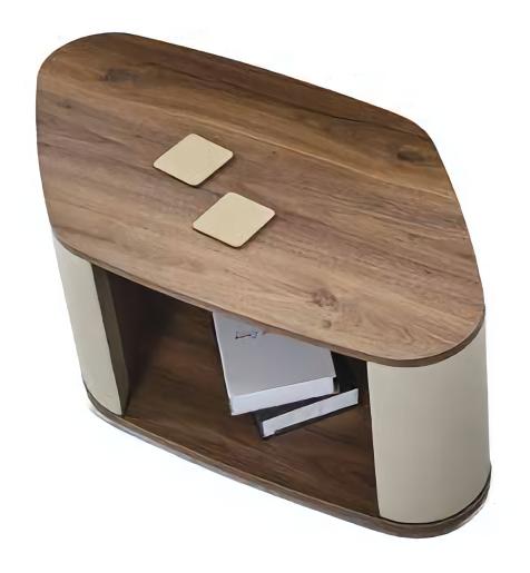 Designer Couchtisch Mit Regal Holztisch Stauraum Arbeitszimmer Büromöbel