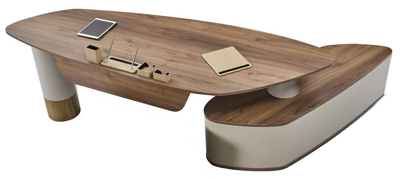 Ovaler Büro Schreibtisch Design Eckschreibtisch Möbel Tische Beige Einrichtung