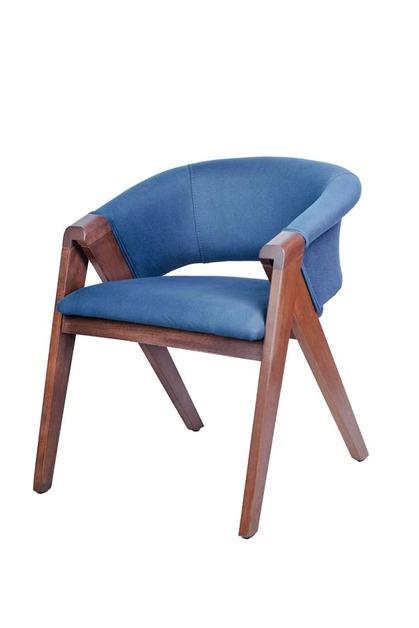 Polsterstuhl Moderne Design Textil Stuhl Blau Esszimmer Luxus Möbel