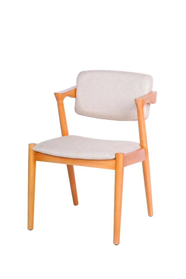 Moderne Polsterstuhl Design Stuhl Weiß Holz Esszimmer Luxus Möbel