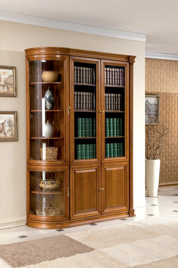 Wohnzimmer Komplett Glasvitrine Eckvitrine Stilvoller Bücherregal Möbel Set 2tlg