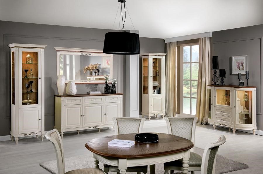 Wohnzimmer Set Wohnwand Vitrine Lounge Set Wohnraum Anrichte Buffets 5tlg