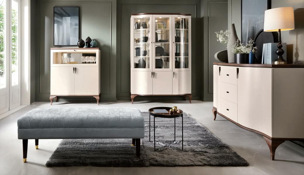 Wohnwand Wohnzimmer Set Einrichtung Vitrine Sideboard Buffet Schrank Set 3tlg.