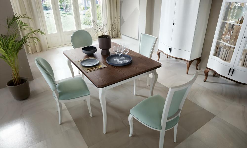 Essgarnitur Essgruppe Esstisch 4x Stühle Holzmöbel Stilvoller Komplett Set 5tlg