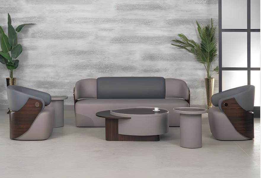Arbeitszimmermöbel Büro Modern Schreibtisch Bürotisch Set 3tlg Holz Braun Neu