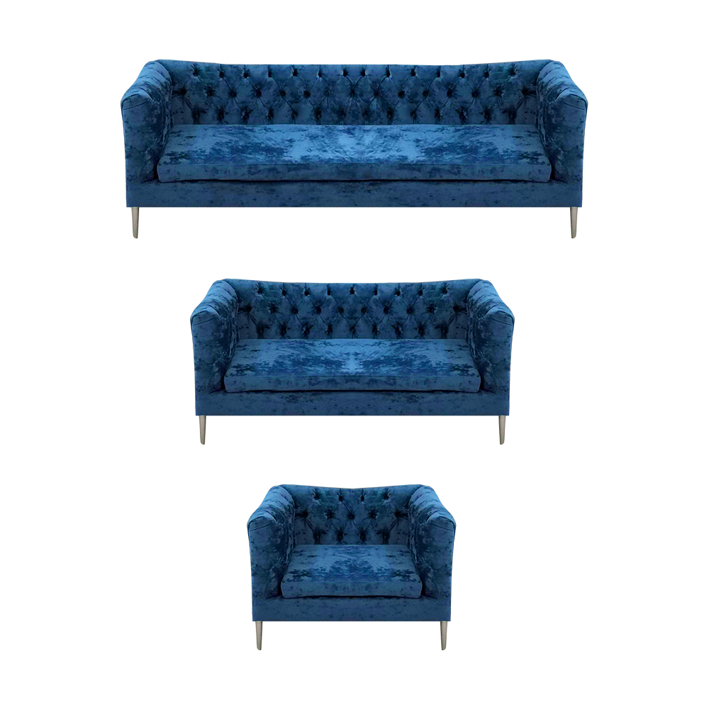 Modern Sofagarnitur 2x Sofas Couchen Polstersitz Sessel Wohnzimmer Chesterfield