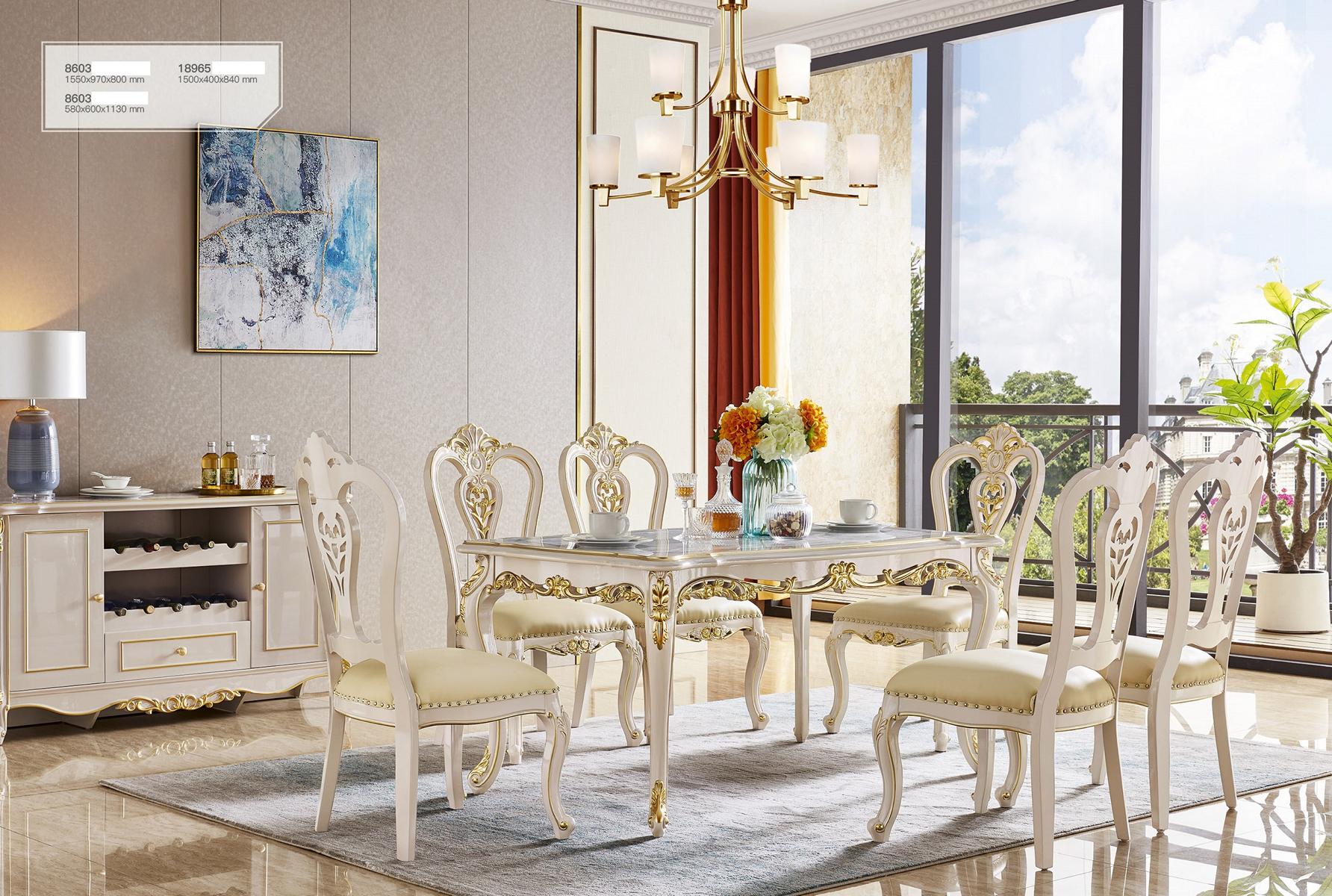 Klassische Esszimmer Garnitur Stühle Barock Rokoko Stil Essgruppe 6x Lehnstuhl