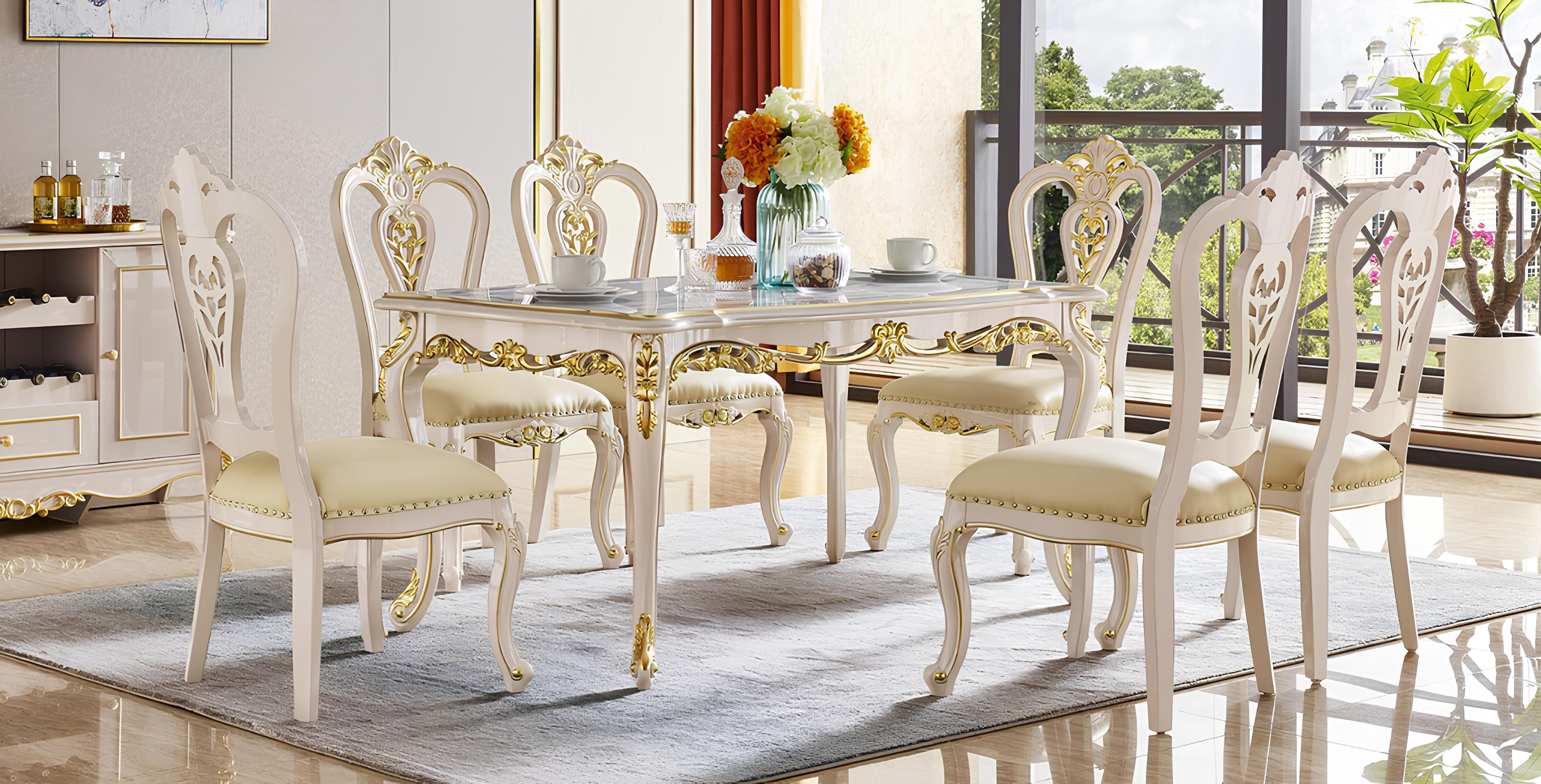 Esstisch 6x Stühle Esszimmer Set Essgruppe Klassischer Tisch 7tlg Set Stuhl neu