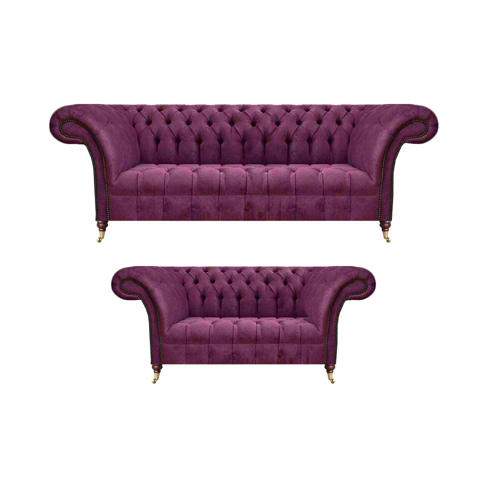 Sofas Komplett 2x Couchen Wohnzimmer Polstermöbel Sofagarnitur Chesterfield