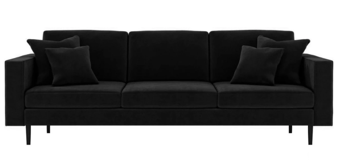 Viersitzer Schwarz Sofa Stoff Polster Sofas xxl big Wohnzimmer Design Couchen
