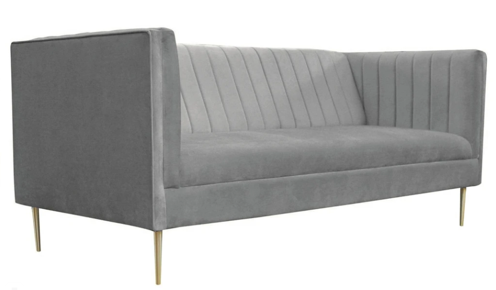 Graue Sofa Dreisitzer Luxus Möbel Neu Modern Design Textil Wohnzimmer Couchen