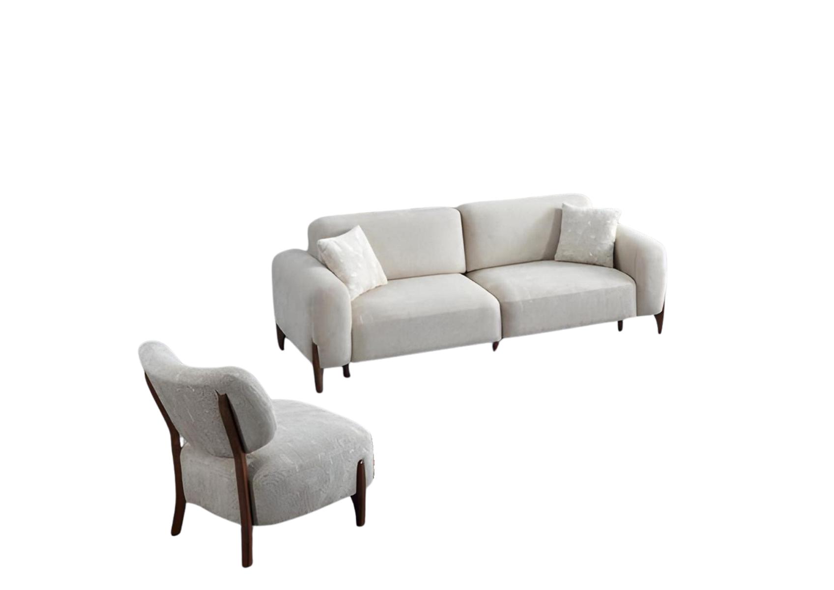 Moderner Sofagarnitur set 3+1 Sitzer Sofa Sessel Stoff Couch Wohnzimmer