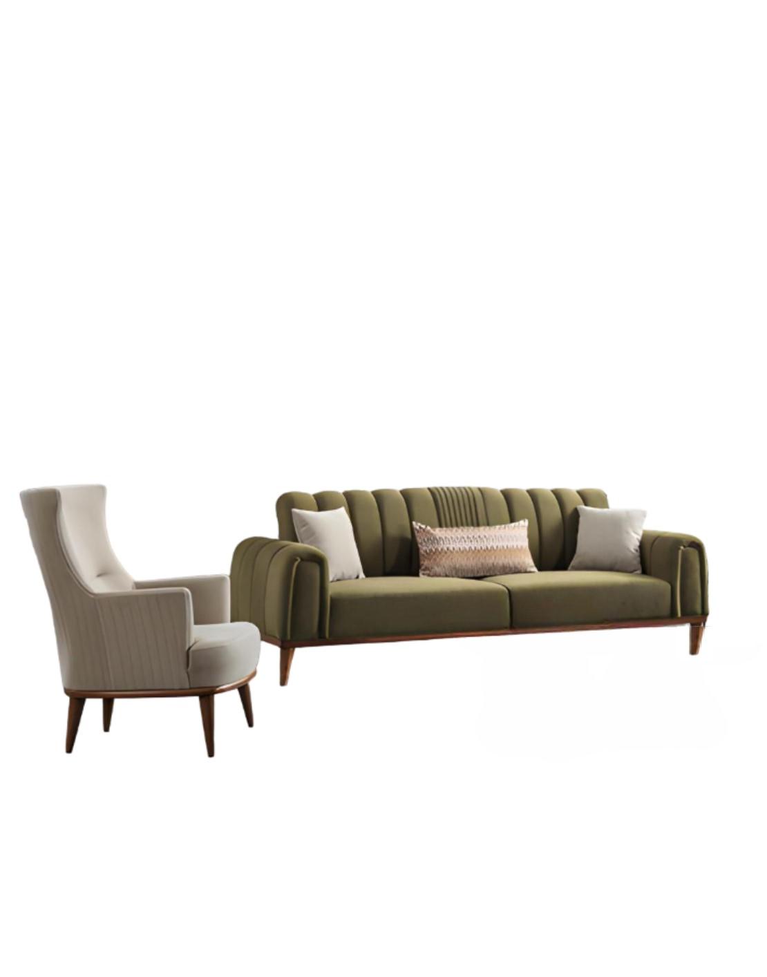 Sofa 3 Sitzer Designer Sofa Sessel Luxus Polster Sofas Couchen Stoff Textil