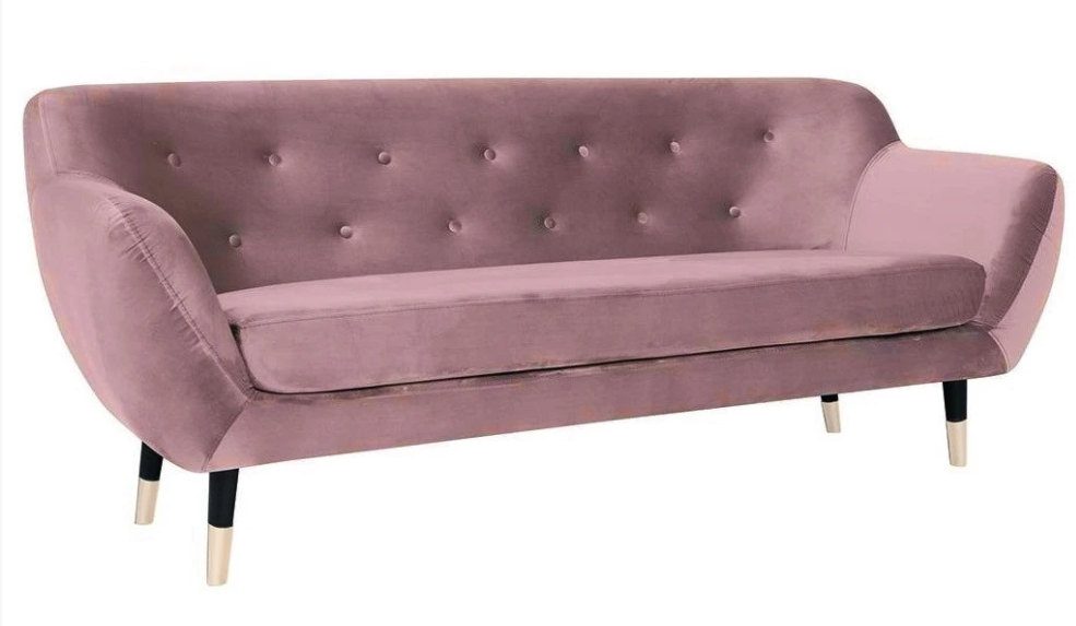 Sofa Altrosa Dreisitzer Rosa Stoff Wohnzimmer Design Couchen Polster Sofas Neu