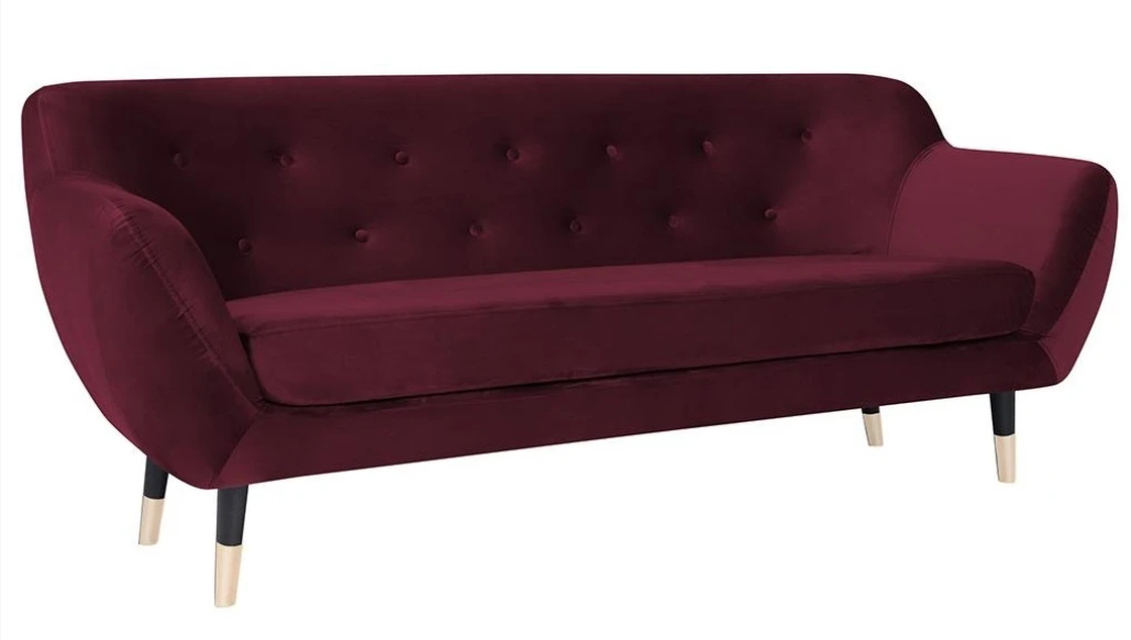 Bordaux Dreisitzer Sofa Stoff Wohnzimmer Design Couch Polster Sofas Chesterfield